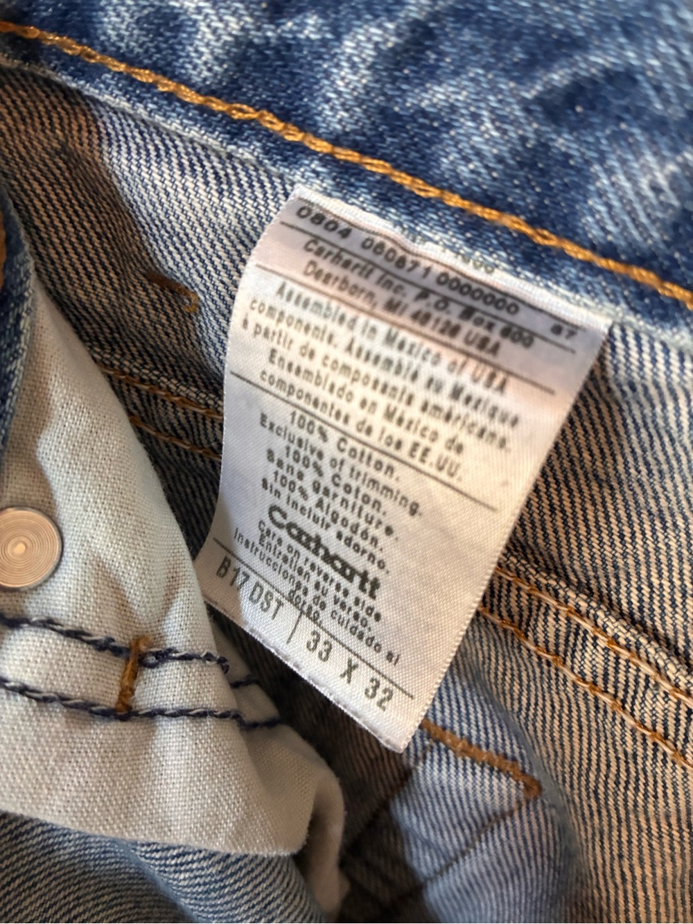 Carhartt Men's Slim Straight Light Blue Denim Jeans - Picture 3 of 7